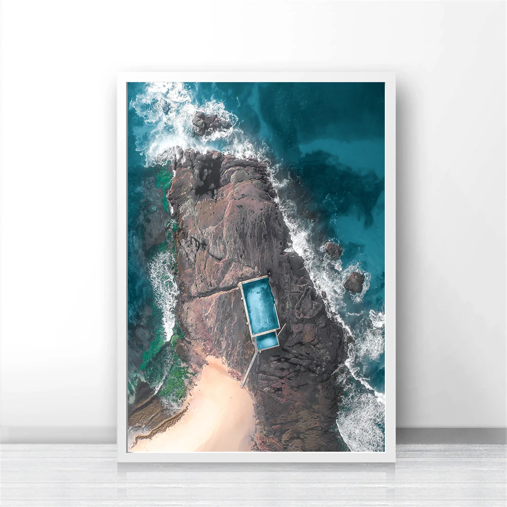 Картина маслом для дома и пляжа живопись большого размера с воздушным просмотром