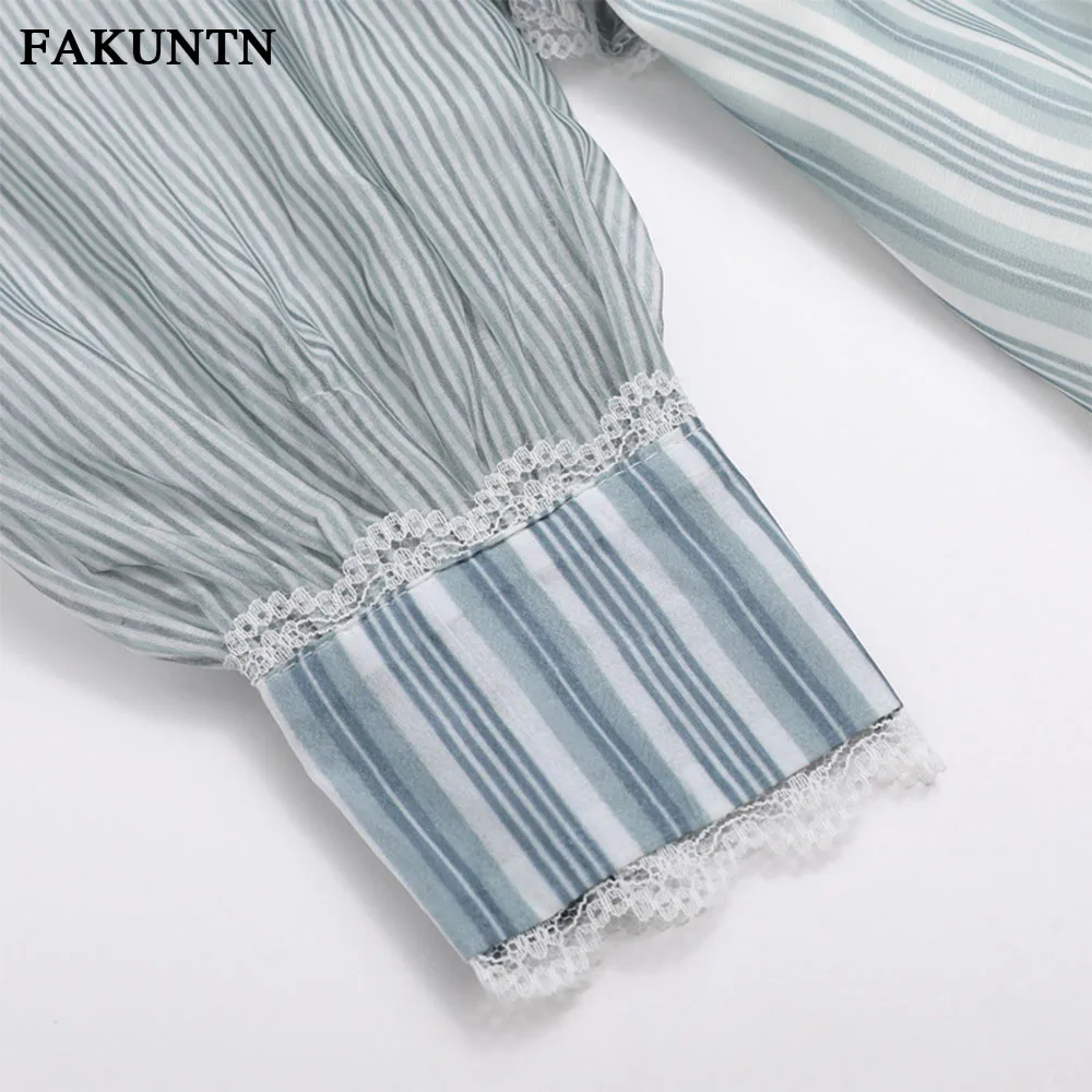 

Sexy Long-sleeve Dress Women Clothes Autumn Strapless Lacing-up Stripe Lace Casual Girls Vintage Party Long Female Dress 2020