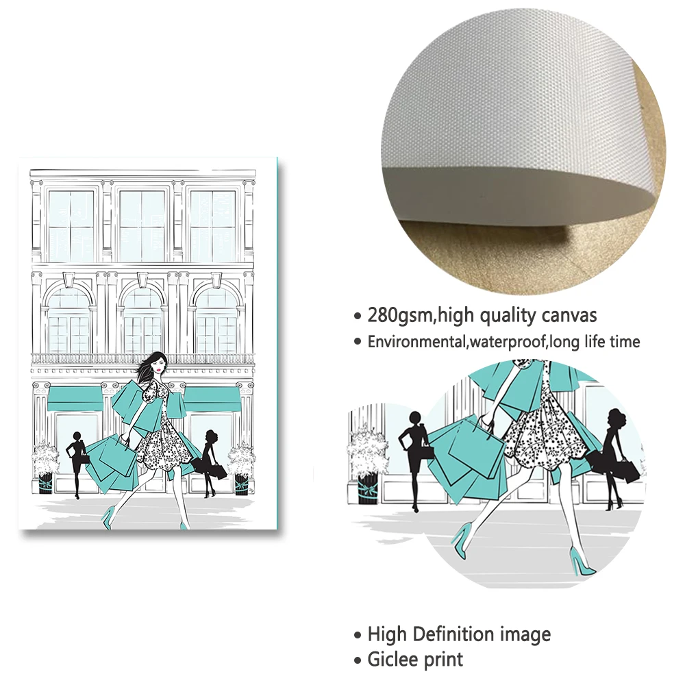 Постер Завтрак у Тиффани в скандинавском стиле парфюм сумка для покупок Картина