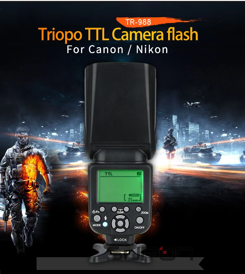 TRIOPO TR-988 профессиональная скорость lite ttl вспышка с высокой скоростью синхронизации для Canon 5D 1200D Nikon d5300 d200 d3400 d3100 DSLR камер