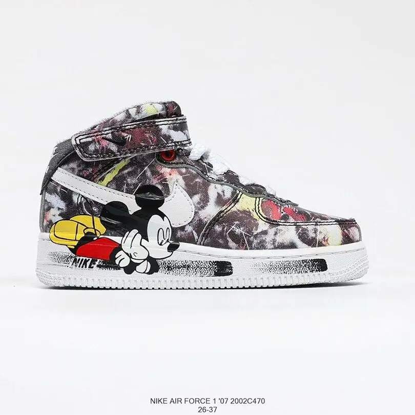 

2021 new sneaker Mickey Mouse Disney joint street fashion children's shoes chrysanthemum sports and leisure running shoes high