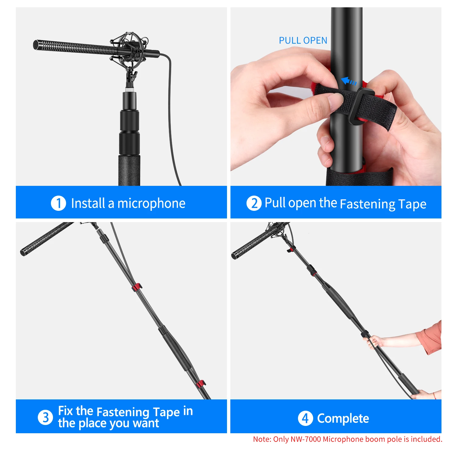 Neewer NW-7000 микрофон Boom Arm 3-секционная Выдвижная ручной рычаг с 1/4 "до 3/8" нити 3ft
