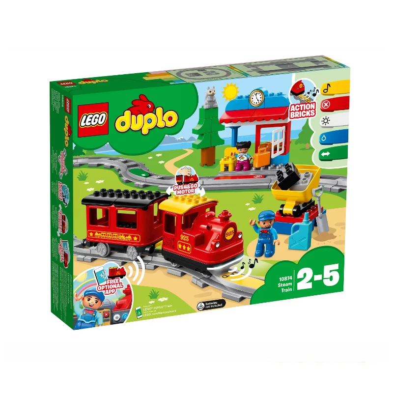 Конструктор LEGO DUPLO (ДУПЛО) 10874 Поезд на паровой тяге 2+ | Игрушки и хобби