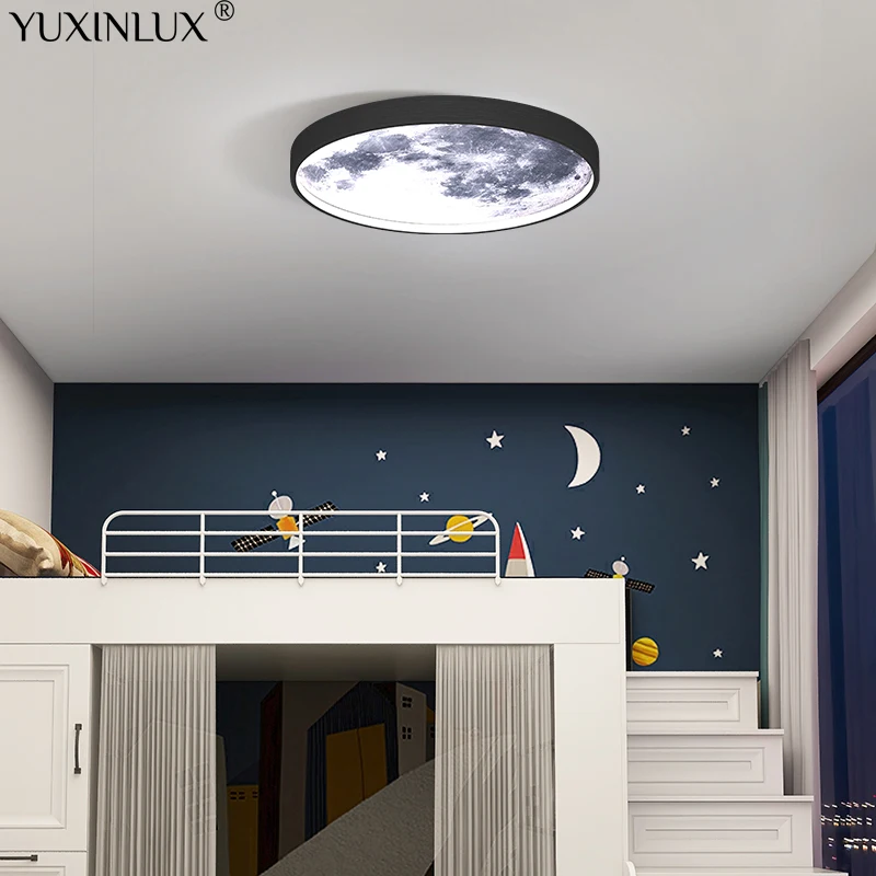 

Moon Round Led Ceiling Lights Astronaut Lamps For Children's Bedroom Living Dining Room Indoor Daily Lightings Surface Mounted
