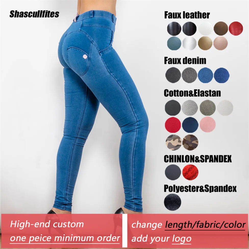 Shascullfites Tailored Blue Jeans Retro Washed Fashion Sexy Elastic Slim Fitting New Women Hip Lift Jeans