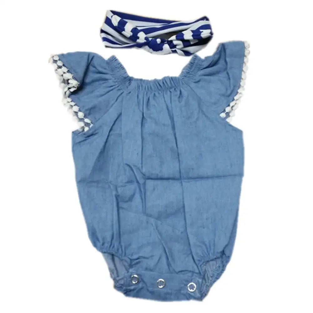 

RSG Reborn Baby Doll Clothes 20-22 Inches Blue with headband Doll Romper
