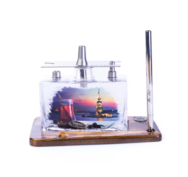 

MR EDS E15 BRICK PICTURE SERIES Professional Hookah Set, Stainless Steel Shisha Pipe, Chicha Quality Glass, Modern Nargile Set
