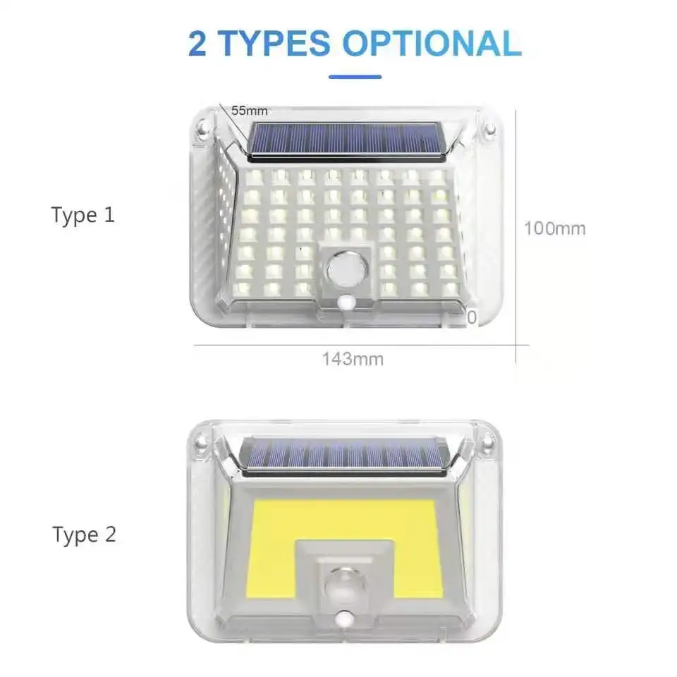 

New 100LED Solar Wall Light Four-Sided Luminous Human Body Induction IP65 Outdoor Waterproof Solar Charging Transparent Shell
