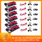 3-6 шт. VER009 USB 3,0 PCI-E Райзер двойной 6pin адаптер карта для видеокарты Экспресс 1X to16x удлинитель SATA 15-6pin кабель питания