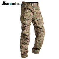 soqoool mens fashion outdoor hiking overalls pants camouflage tactical pants military uniform fighting multi pocket trousers