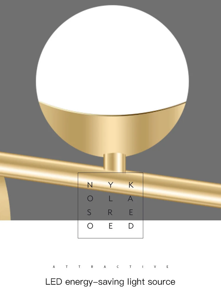 Скандинавская Люстра для столовой с прожектором потолочный светильник золотого