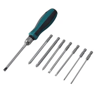 citop metric 9 in 1 chrome vanadium screwdriver bit set handle screw driver magnetic multi use slotted phillips hand tools