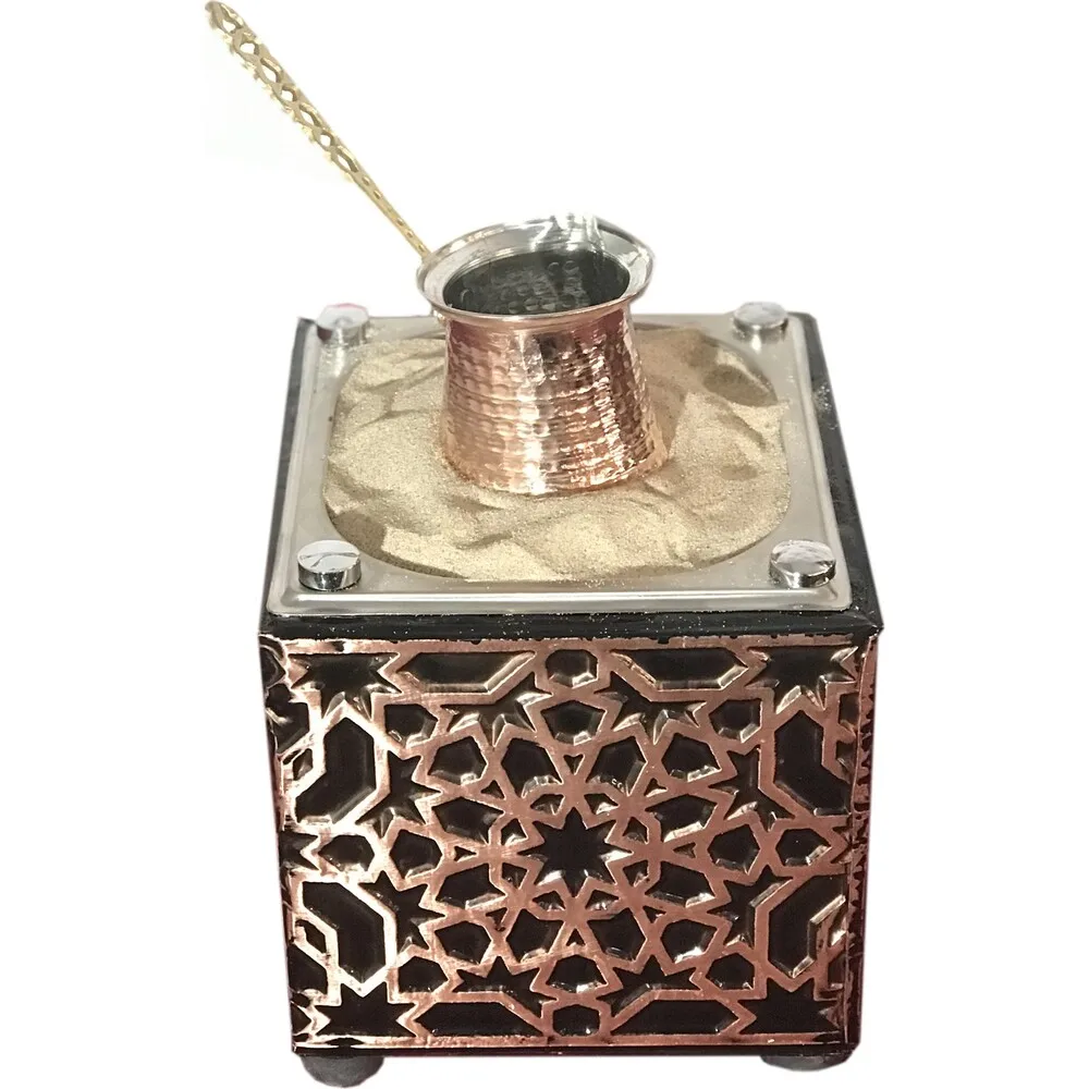 

Copper Sand Turkish Arabic Coffee Maker Electric Coffee Brewer Machine + 1 Coffee Pot + 100g Turkish Coffee