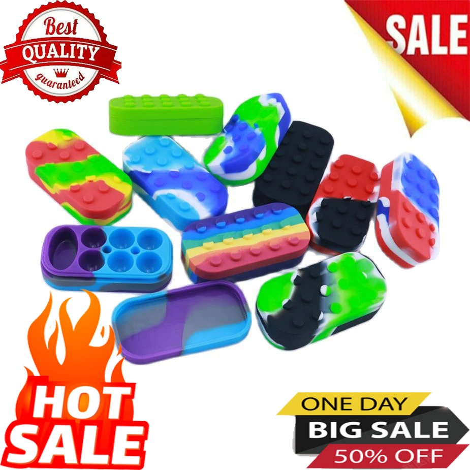 

10pcs 6+1 Containers 34ml Silicone Jar Storage Box for Oil Wax Jar Vaporizer Smoking Smoke Herb Tobacco Accessories Jar SILICLAB