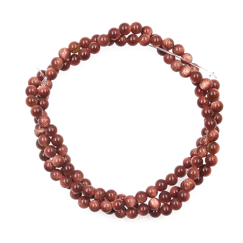 

Synthesis Gold Sand Stone Bead Strands Round Diameter 2MM For DIY Jewelry Making Necklace Bracele