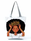 Крутые дамские сумочки с принтом афро-королевы, новые модные Экологичные портативные тоуты на ремне для женщин, подходящая ко всему пляжная сумка
