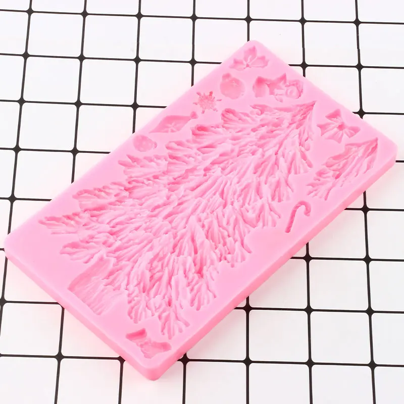 

Christmas Tree Silicone Mold Fondant Cake Decorating Tools Bow Snowflake Cupcake Topper Mould Candy Polymer Clay Chocolate Molds