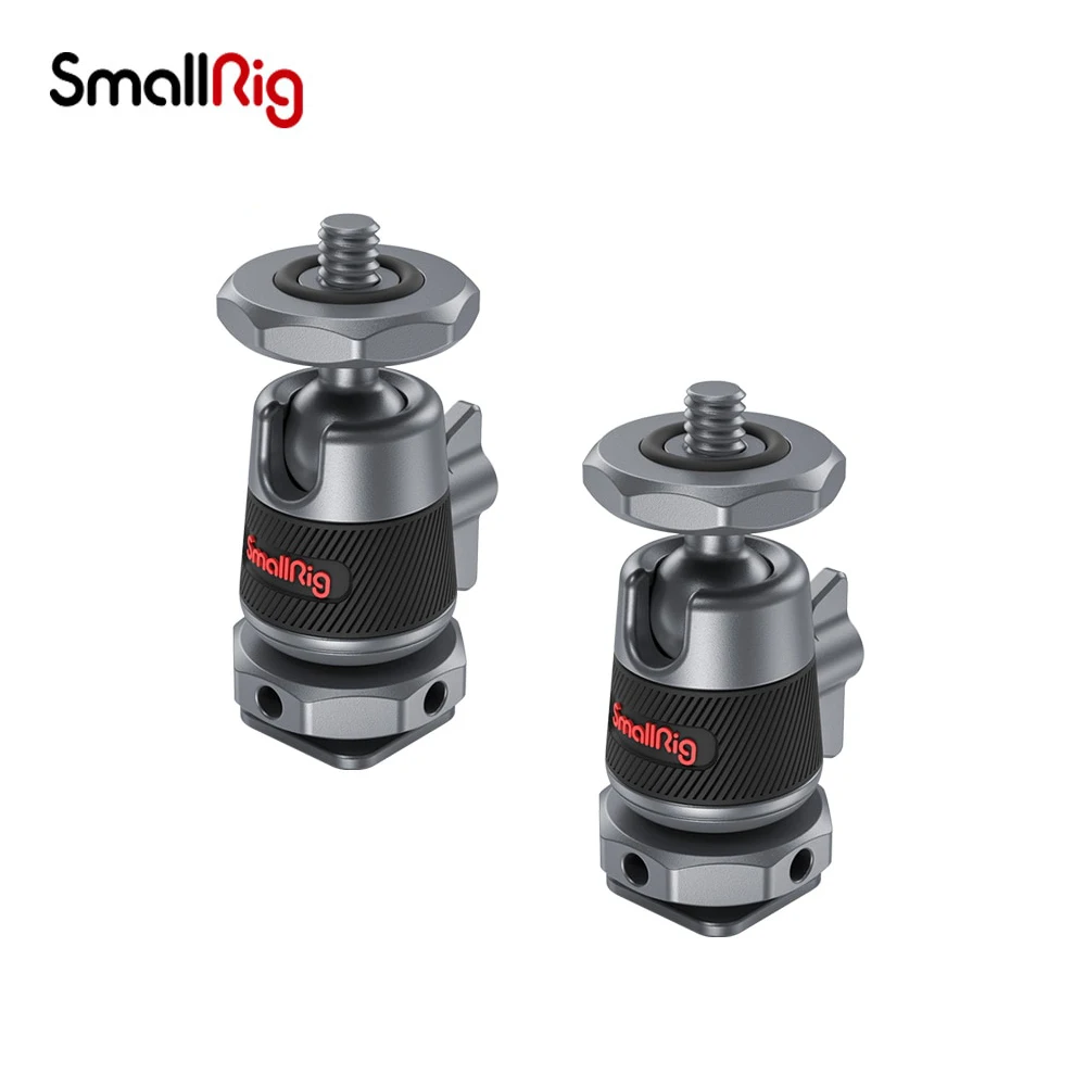 SmallRig Mini Ball Head with Removable Cold Shoe Mount 360° Panning Ball Head for Camera/Microphone/ Monitor/LED Video Light