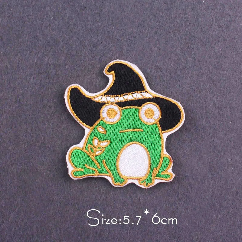 

Cartoon Frog Patches Animals Embroidered Patch For Clothing Alien Striped Patch Iron On Patches For Clothes Appliques For Jacket