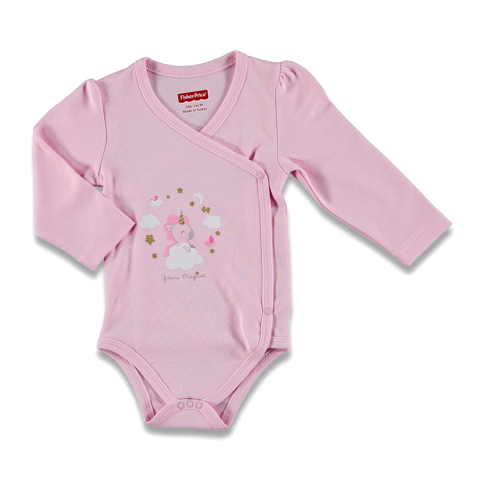 Ebebek Fisher Price/Детские боди с длинными рукавами изображением волшебного единорога| |