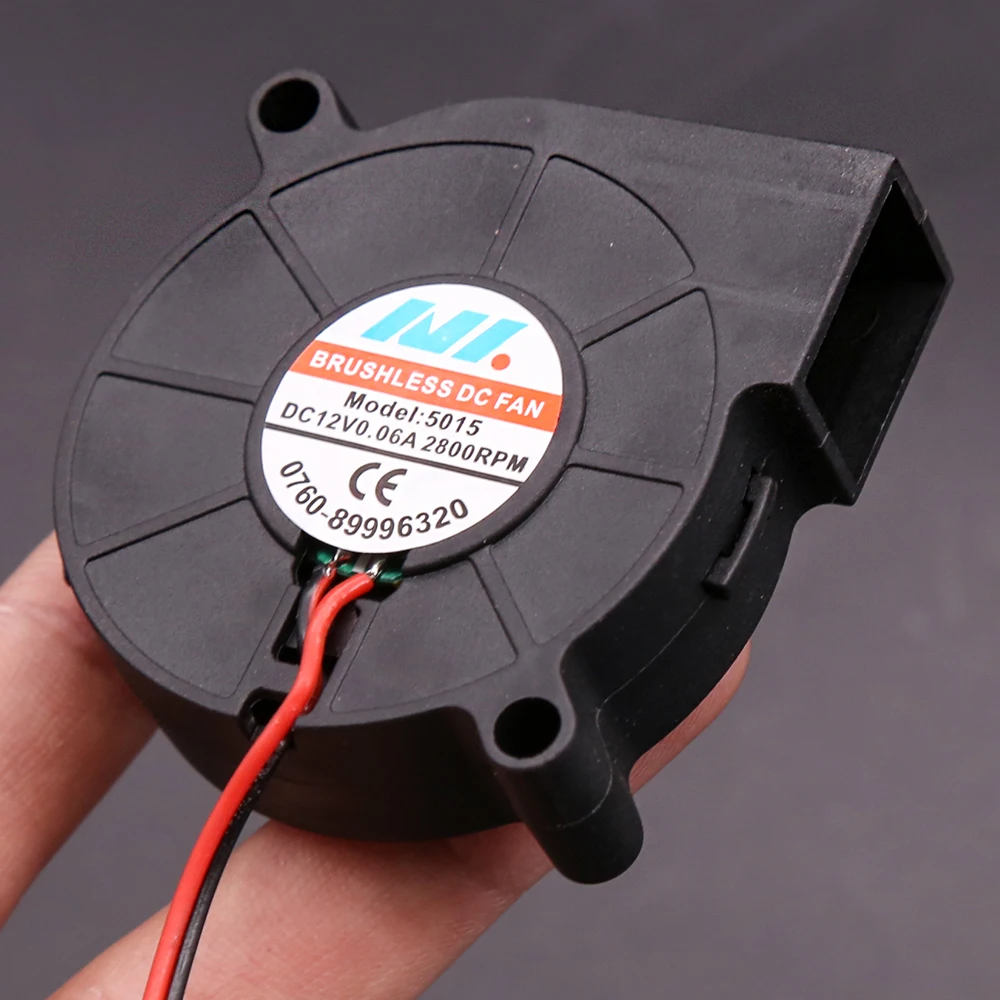 

5015 DC 12V 0.05A 5cm 50x50x15mm Industrial Blower For Humidifier Cooling Turbo Fan Black 2PIN Brushless Motor Low Noise DIY