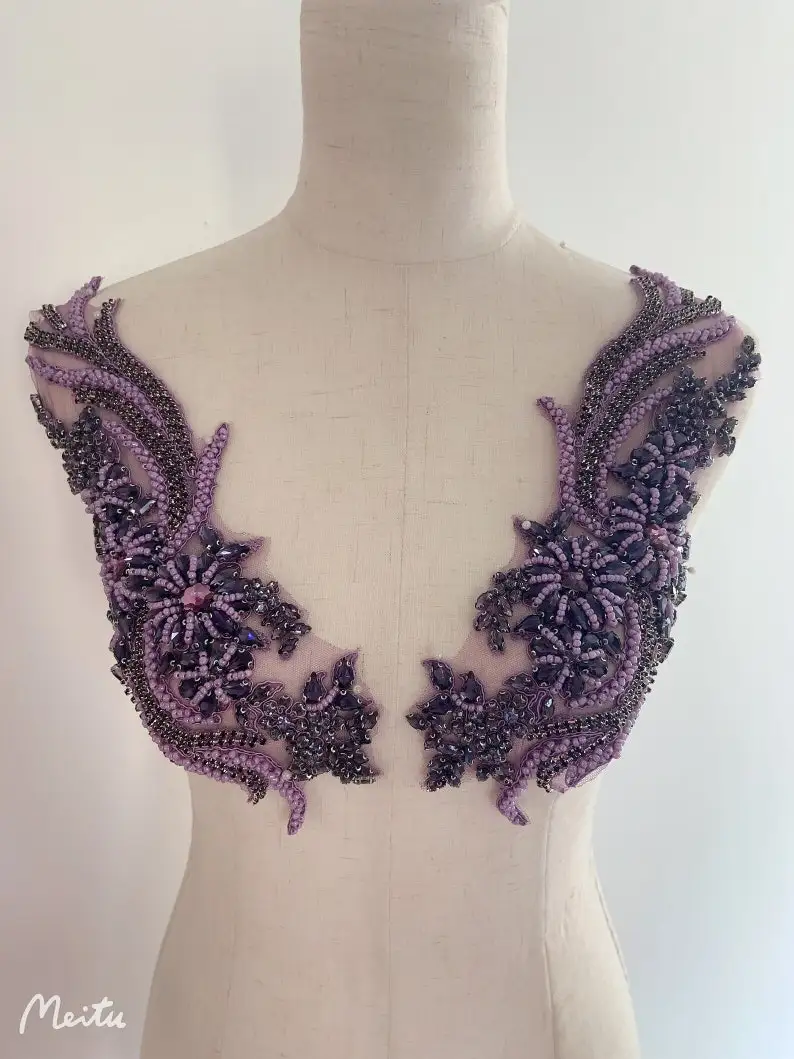 

1 пара, фиолетовые искусственные бусины