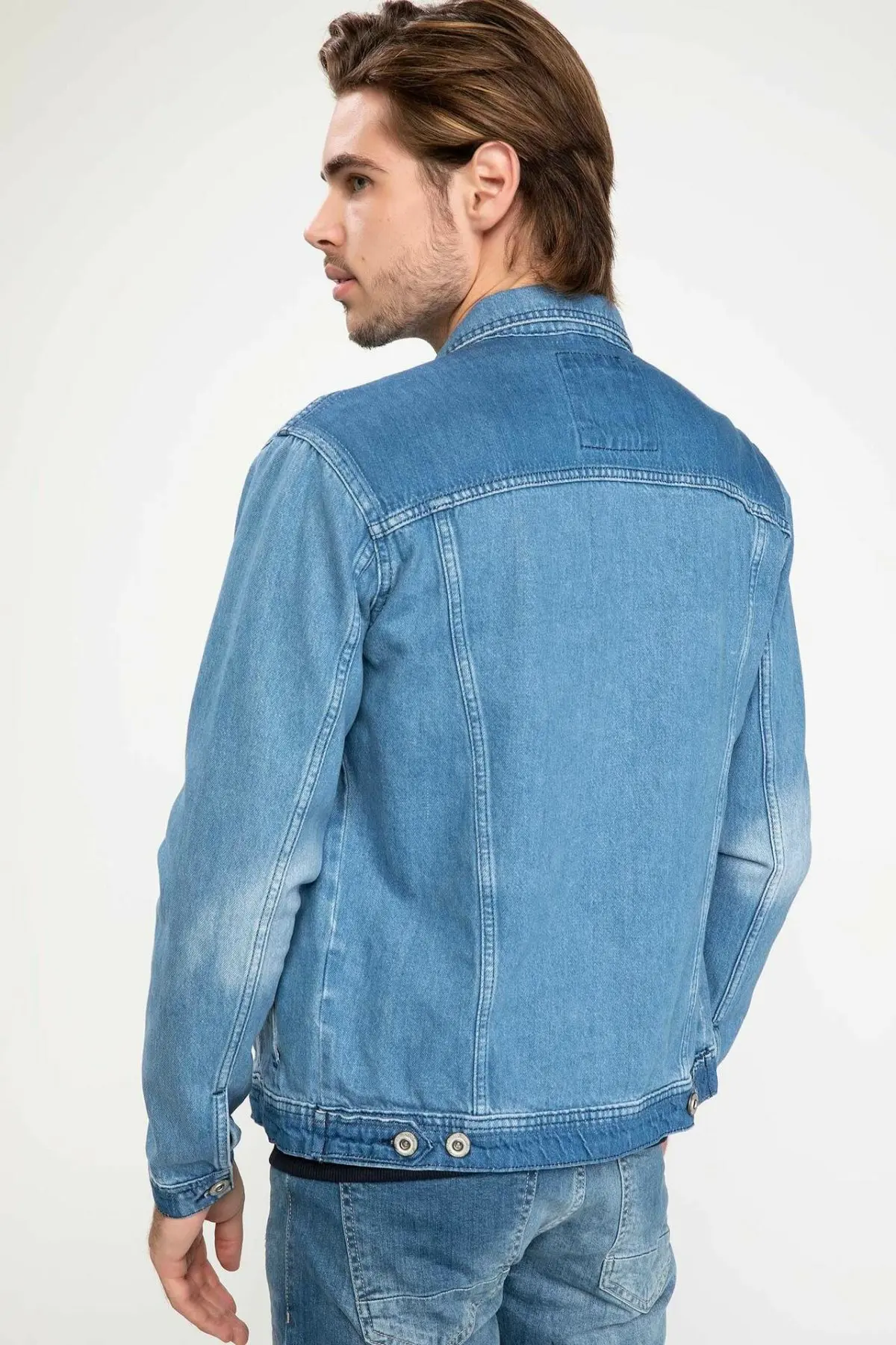 Дефакто мужские синие джинсовые пальто осенние Мужская зимняя модная верхняя