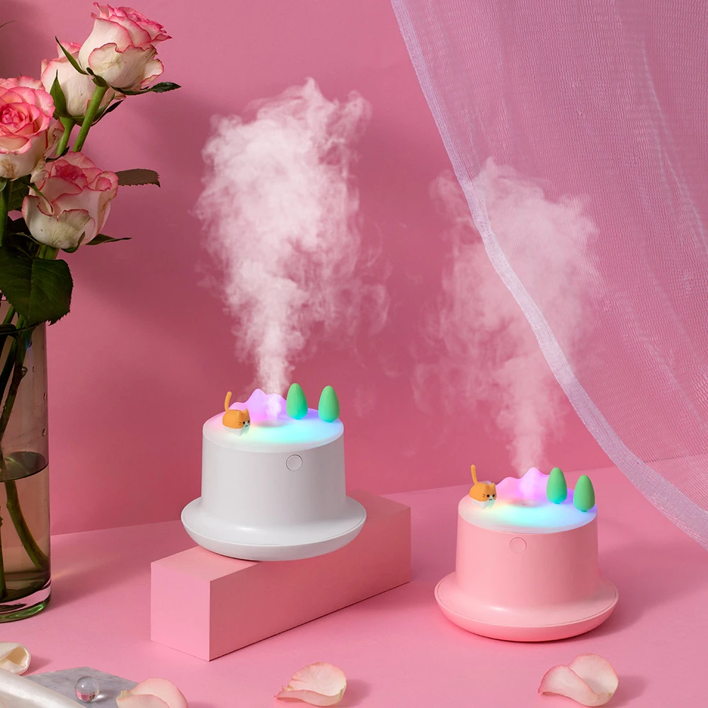 

200ml Cute Pet USB Air Humidifier For Home Ultrasonic Desktop Mist Maker with Colorful Night Lamps Mini Office Air Purifier