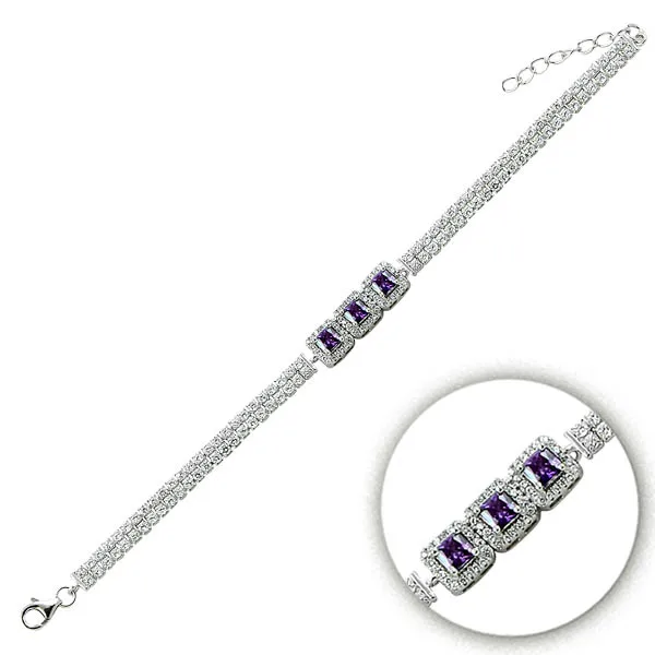 

Silver 925 Sterling Zircon Cubic Zirconia Bracelet