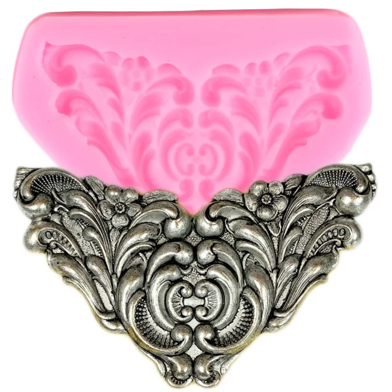 

3D барокко рельефный медальон границы силиконовые формы Крылья Ангела инструменты для украшения тортов из мастики конфеты глина шоколад фо...