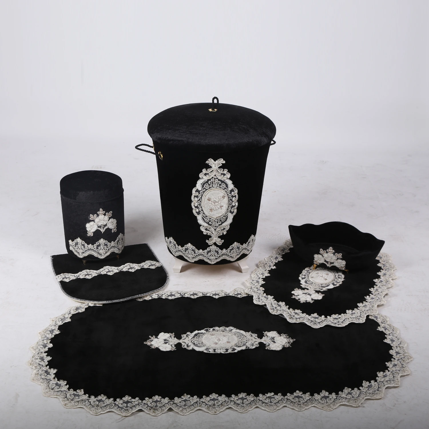 Miglior Bonny Home Lisa Nero 6 Pezzi Set Di Cestini Per Biancheria E Set Di Tappetini Da Bagno Organizzatore Deposito Di Vestiti Sporchi E Tappeti Da Bagno