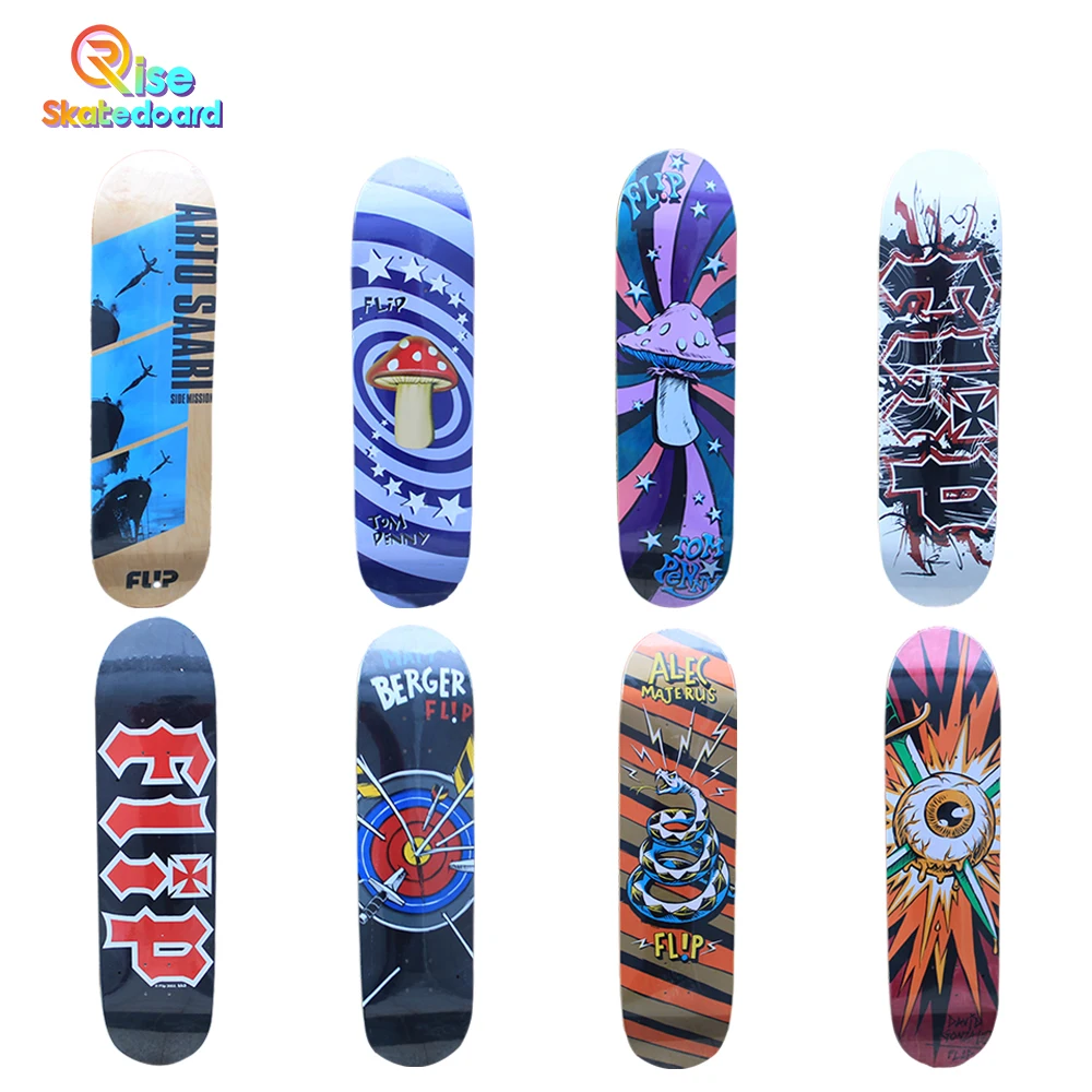 American Flip Skateboard Seven-Layers Super Elastic Maple Board Surface 8.0 8.25 8.5 Size Skateboard Deck With Sandpaper