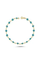 Gold Evil Eye Beaded Turquoise Bracelet TTGBLANZ106 - Certified 14K Gold – A perfect gift for your Loved Ones