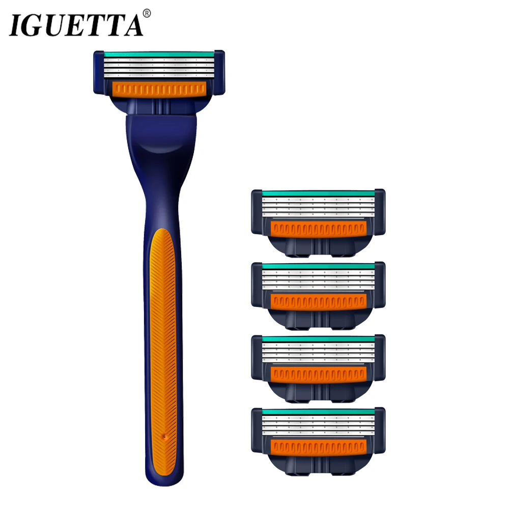 1 ручка + 5 лезвий/острый мужской ручной бритвенный набор с четырьмя лезвиями для