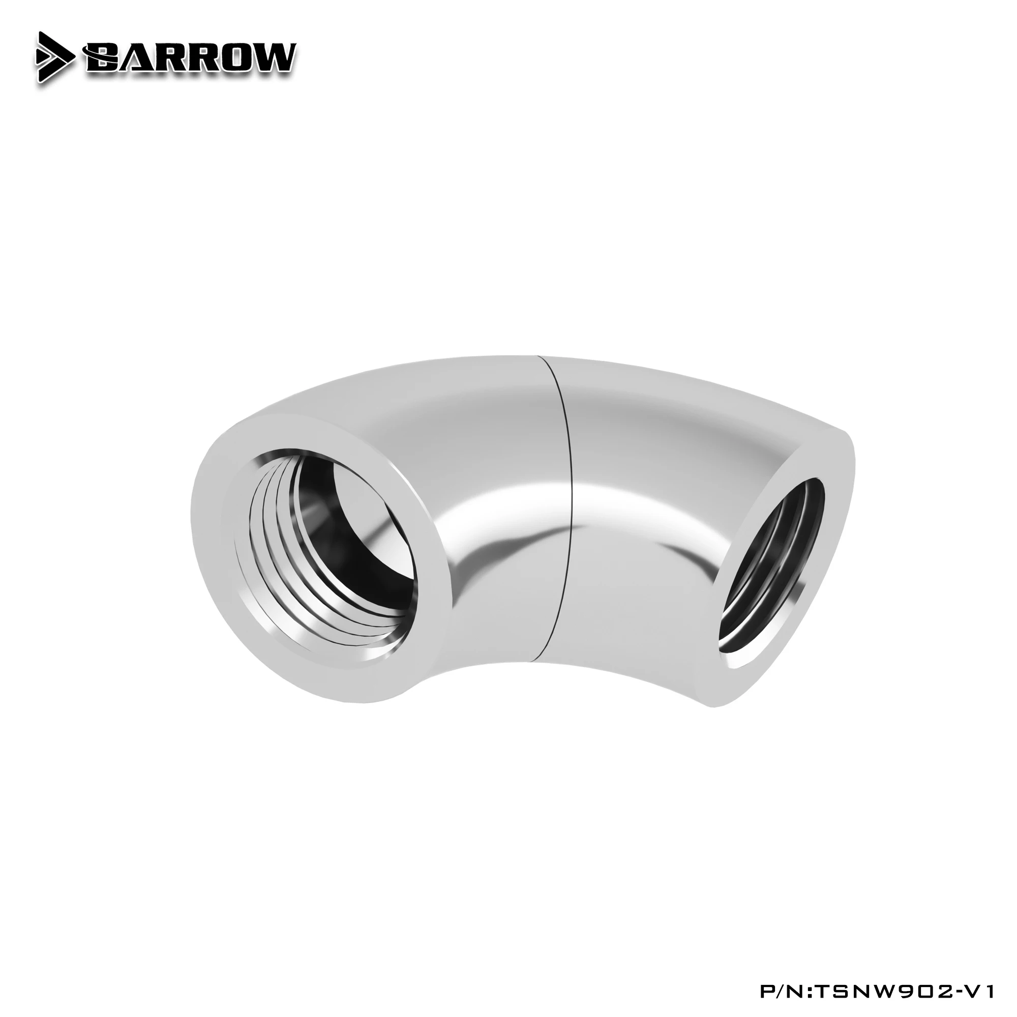 Barrow TSNW902-V1 G1 / 4 " черная серебристая 90 градусов двойная мама вращающаяся на 360