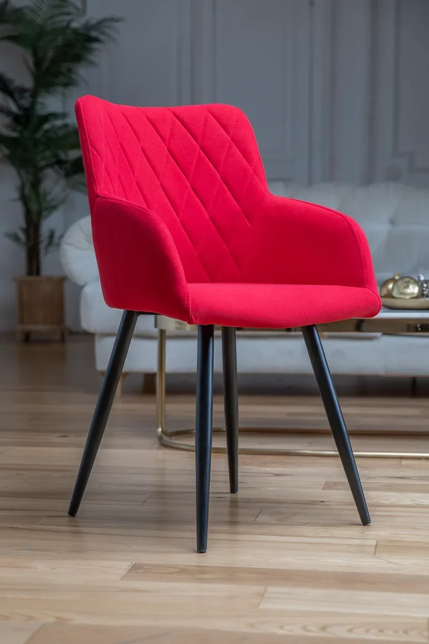 Armchair velor lounge Gray chairs for kitchen table dining furniture home soft household design decor decoration stool leisure living room chair set