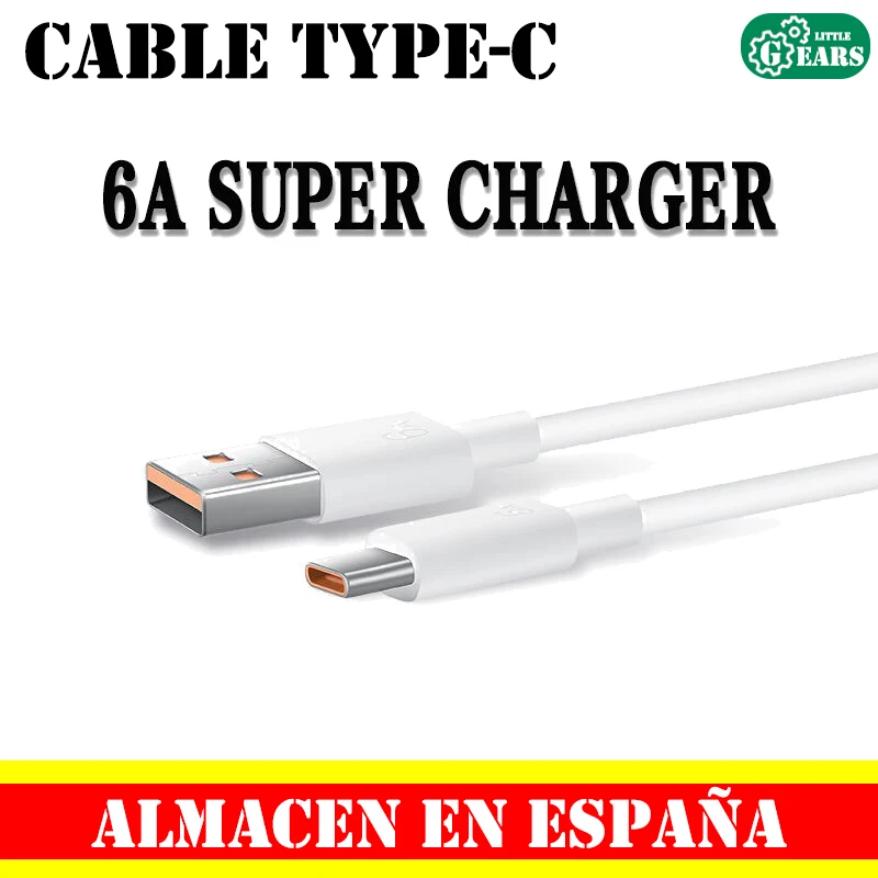 Оригинальный кабель Xiaomi Type-C к для быстрой зарядки 6A передачи данных USB Type-c Huawei Oppo