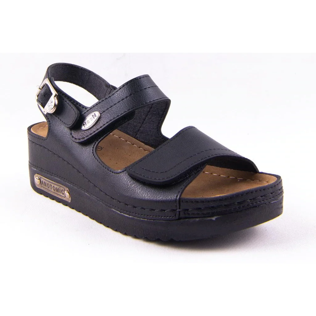 

Orthopedic Women Black Sandals New Summer Shoes Woman Plus Heels Sandals Casual Platform Shoes