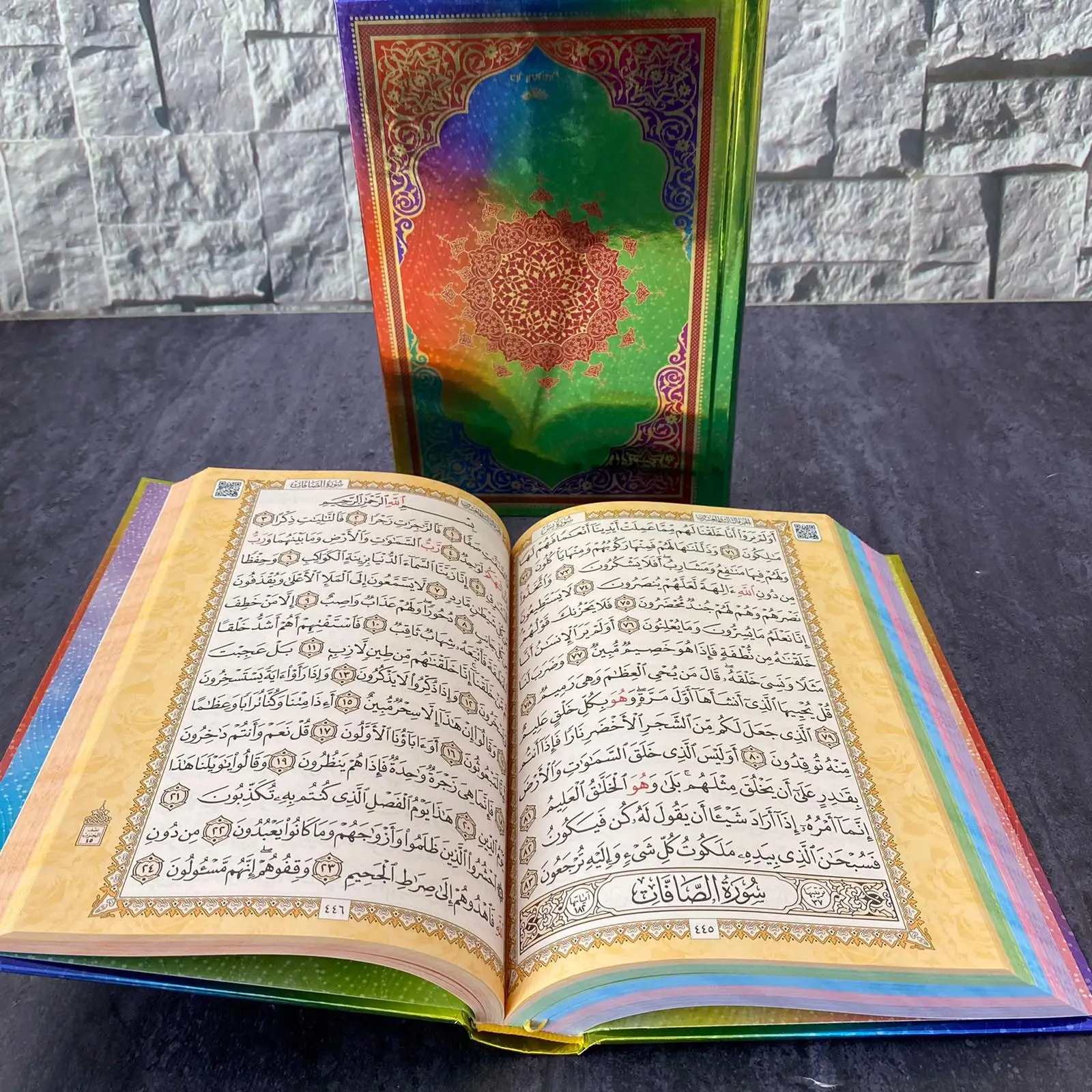 

Rainbow quran book islamic muslim quran gifts Muslim Islam Muslim Kim Book Qiblah Mecca / Medina free shippİng