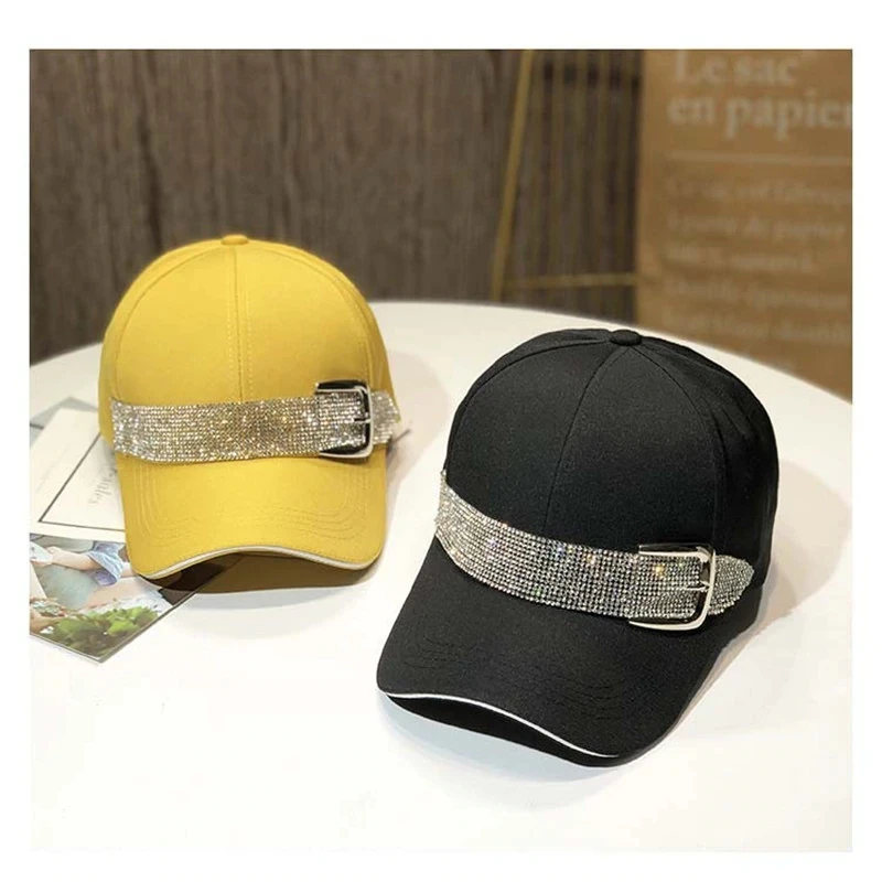 2020 Новая мода стразы ремень бейсболки для женщин шляпа Snapback спортивные шапки на