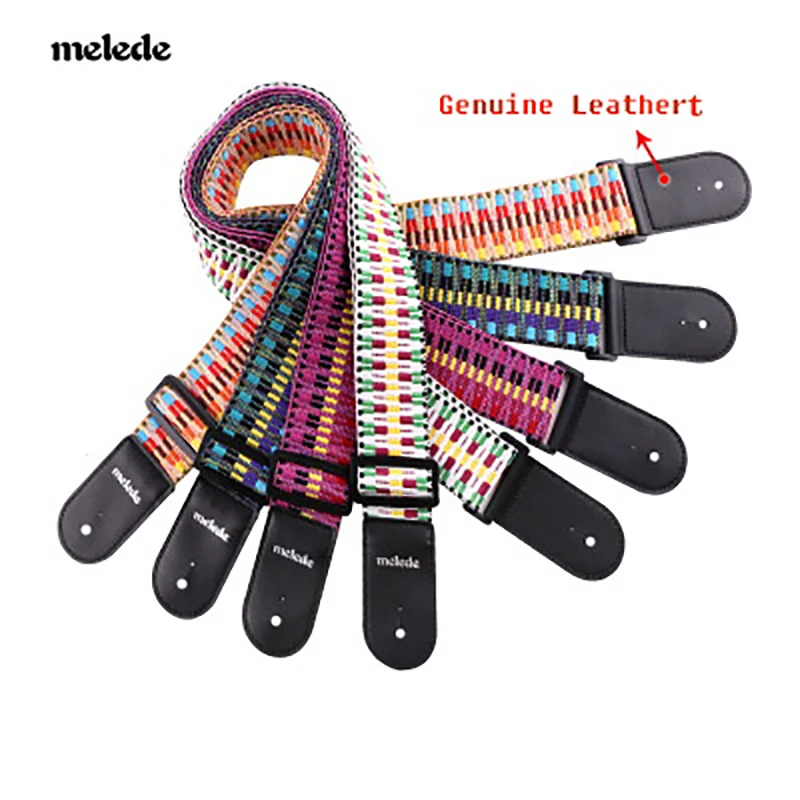 Новый гитарный ремешок в этническом стиле утолщенный Радужный хлопок бас
