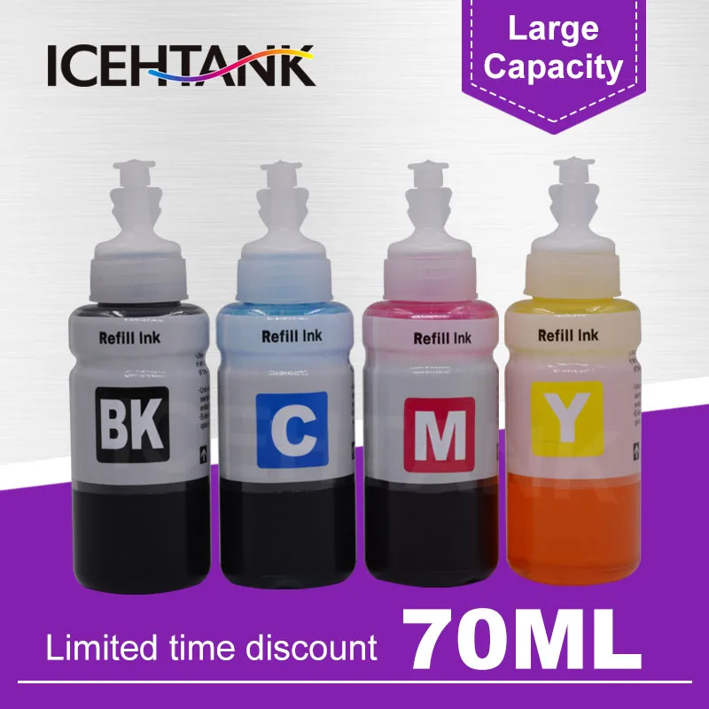 Набор чернил для окрашивания Epson T6641 T6642 T6643 T6644 EcoTank L1300 L850 L3050 L3060 L3070 L364 L382|Наборы