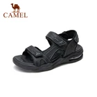 Мужские повседневные сандалии CAMEL, черные или серые босоножки из нубуковой кожи, деловой стиль, на лето, 2021