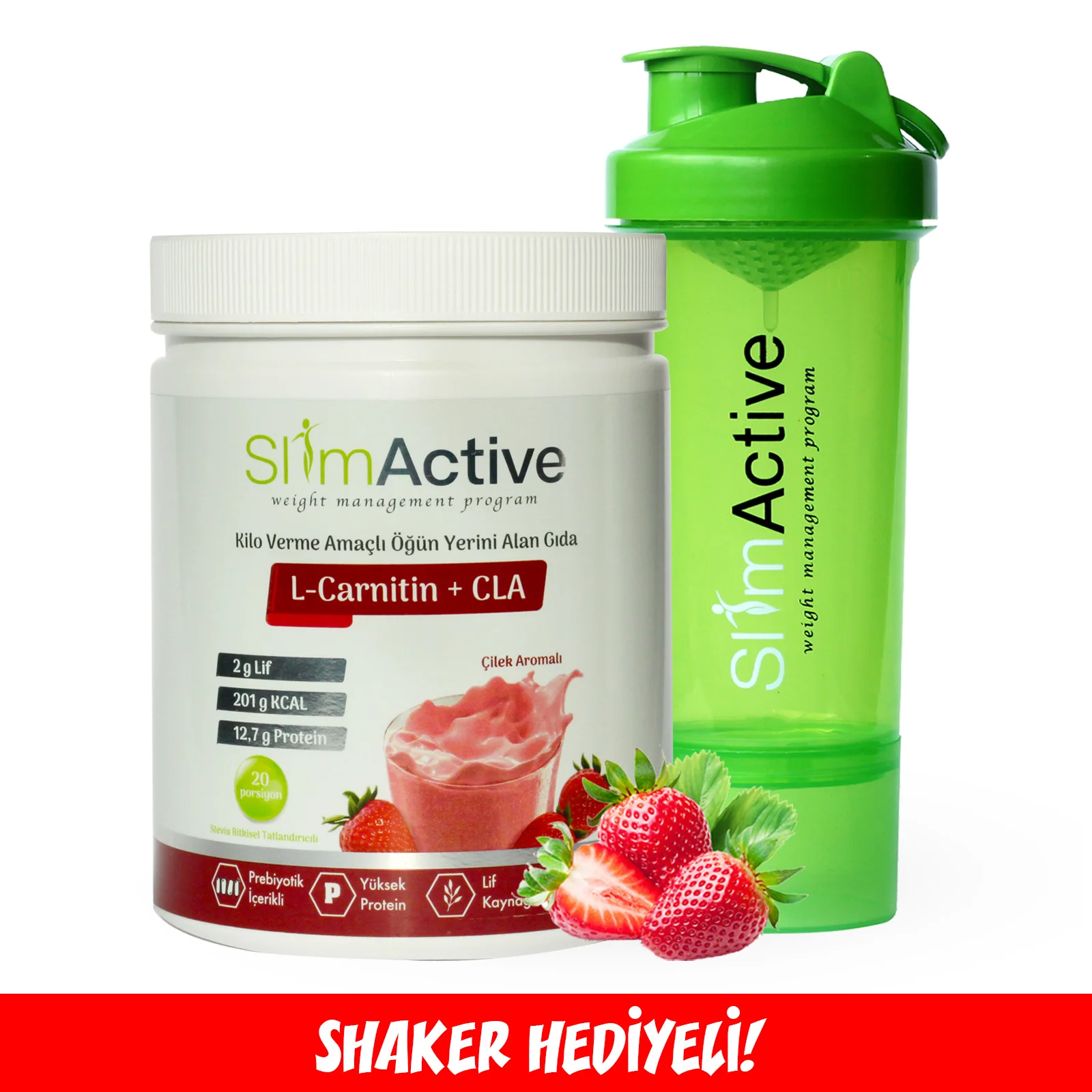 

Slim Active Formula 1 Healthy Meal Nutritional Shake Mix Strawberry 420g Milk Protein L-Carnitine CLA Prebiotic Stevia Diet