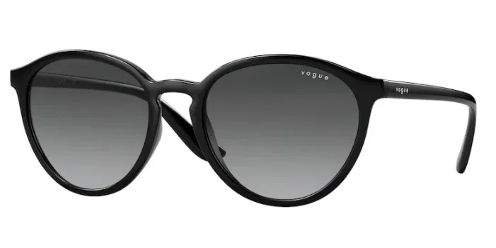 Vogue 5374 W44/11 55 Round Woman Sunglasses, Black Frame, Grey Gradient Lenses, High Quality  Vision, Desing Sunglasses 2021