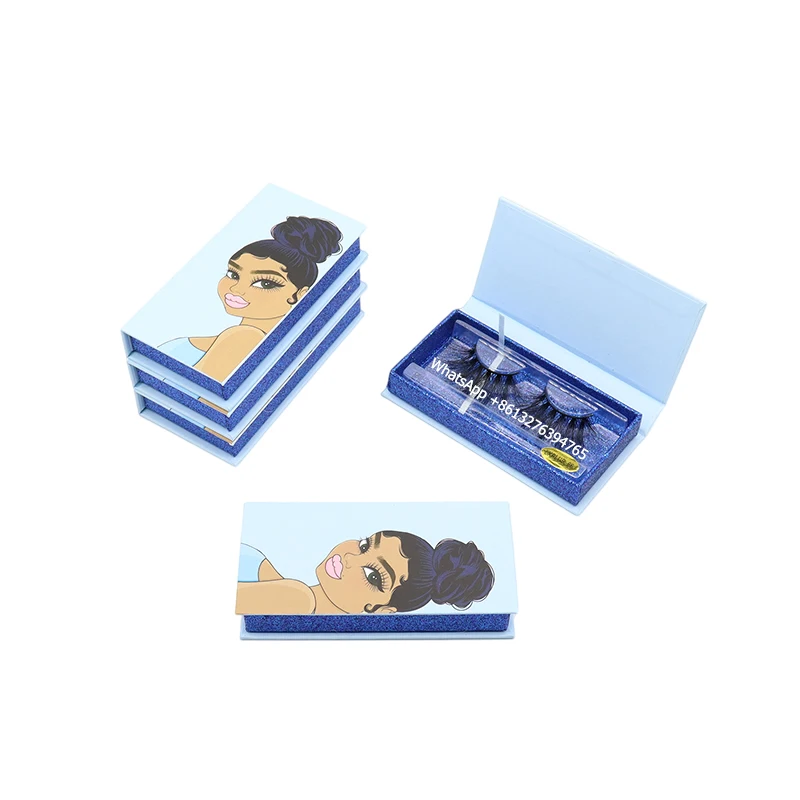 

Wholesale Lashes Boxes Empty Eyelash Package Boxes Case 8-25mm Lashes Rectangle Box Customize Logo Packing With Lash Tray