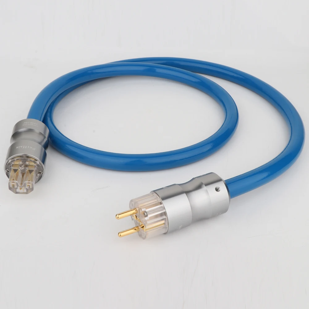 

Preffair D511 High Power EMC Shield AC Power Cord Silver Plated Schuko Power Cord Cable HIFI