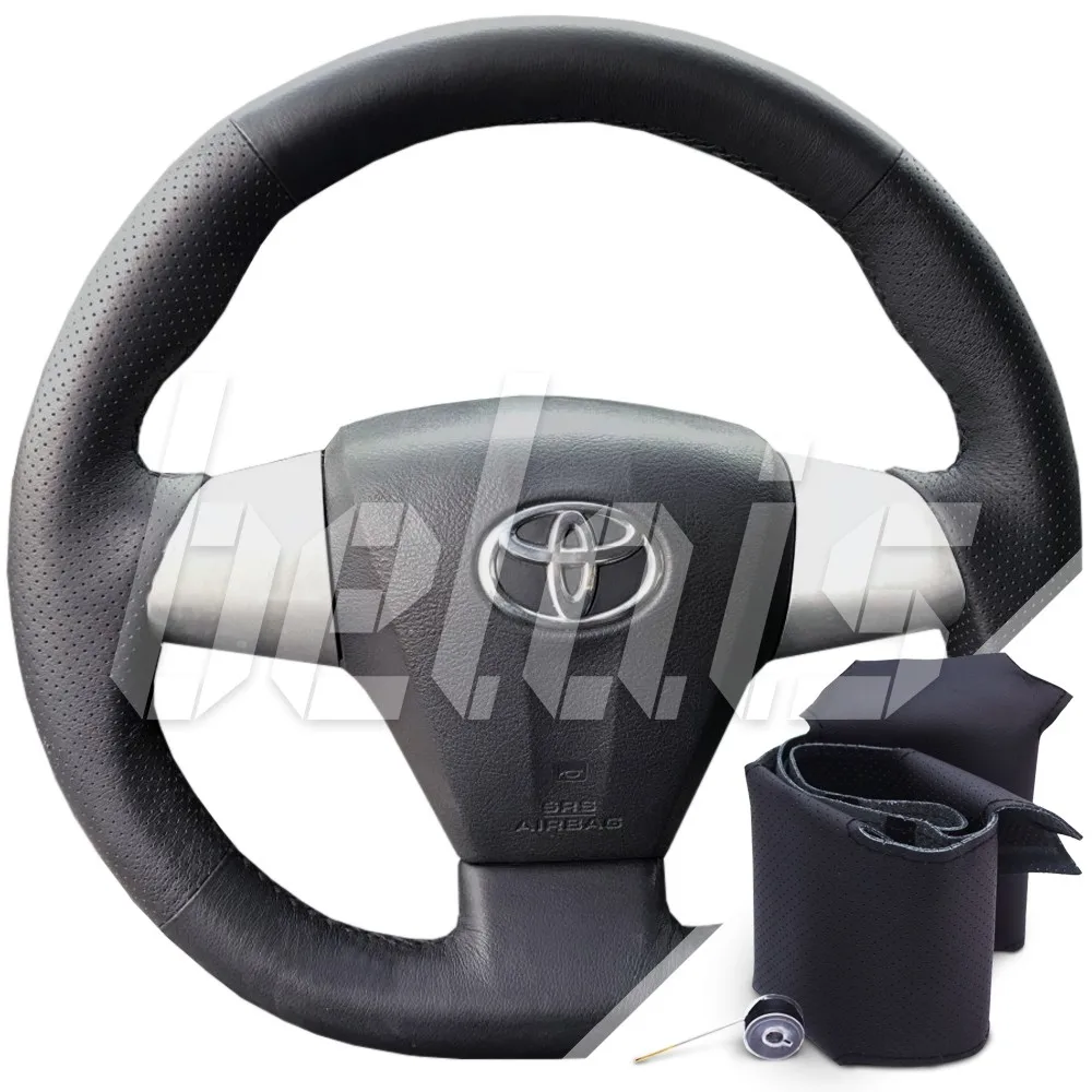 Braid steering wheel genuine leather Toyota Voxy II (R70) restyle 2010-2013G. A. (steering without factory skin black) # kt-0321 |