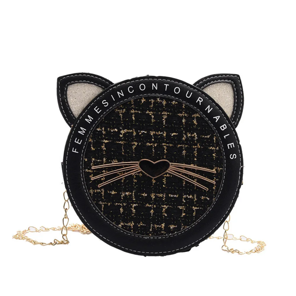 

Shoulder Bag Fashion Autumn Winter Woolen Small Round Bag Ladies Metal Chain Crossbody Bags Lovely Shoulder Bags For Women 2020