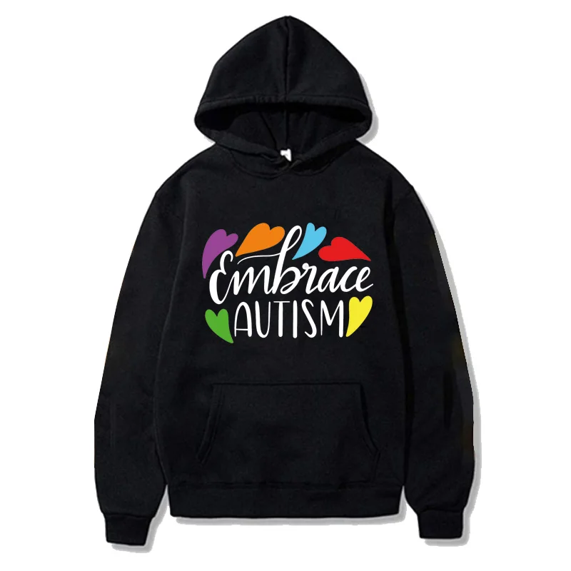 2021 Autism Mom Print Hoodie Long Sleeve Hooded Pullover Sweatshirt for Women
